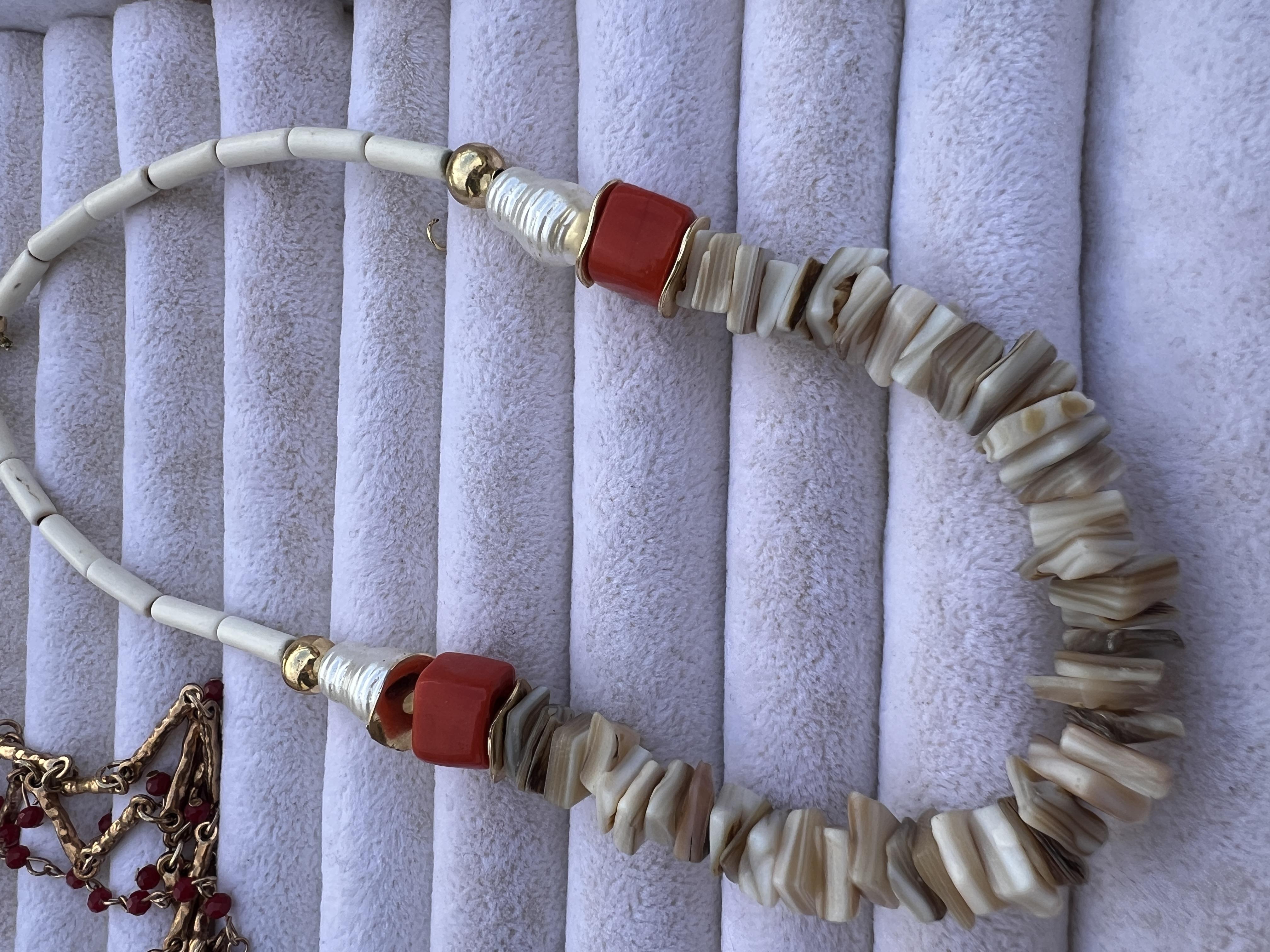 DOĞALTAŞ VE BAROK İNCİ KOLYE 45 cm