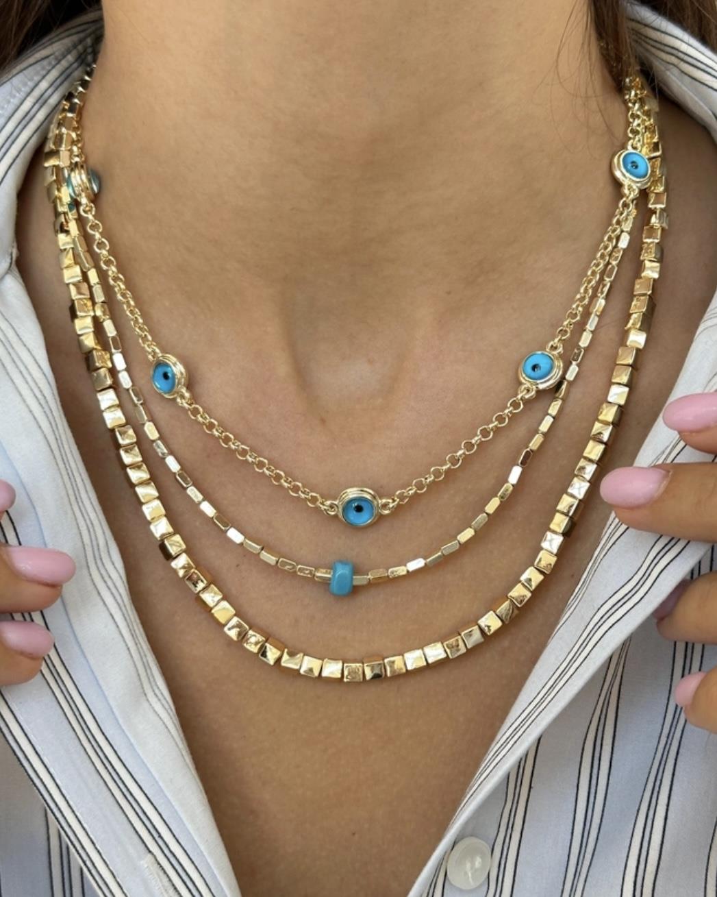 FULL KÜP GOLD KOLYE 48 CM