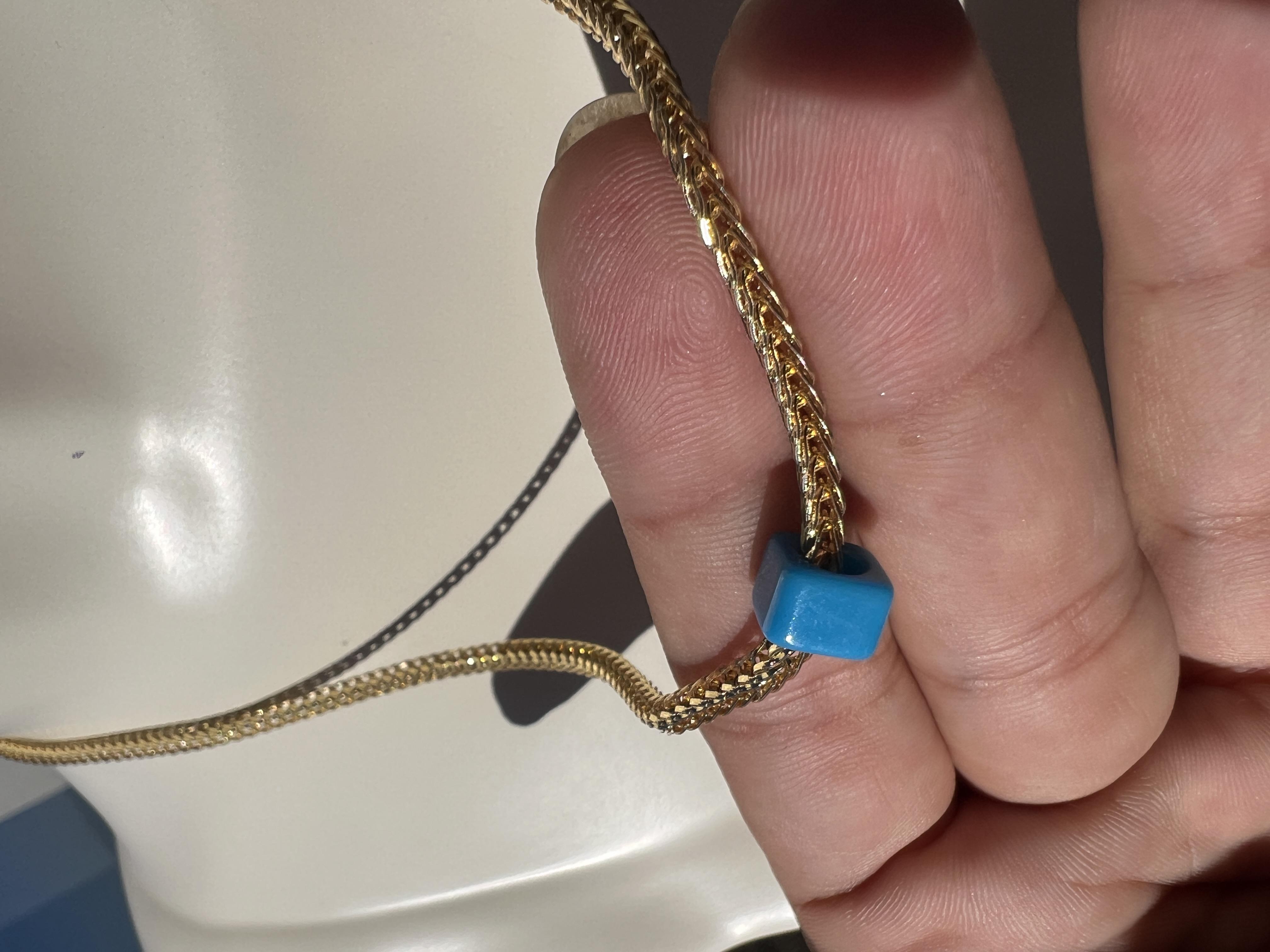 MAVİ BONCUK 45 CM KOLYE