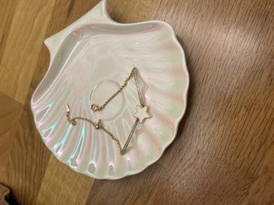 ASANSÖR ZİNCİRLİ BEYAZ YILDIZ VIP BİLEKLİK