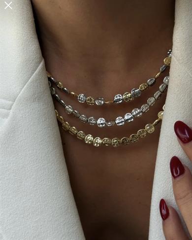 ÇAKIL EZME GOLD KOLYE