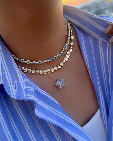 ÇAKIL EZME GOLD KOLYE