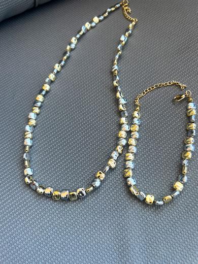 ÇAKIL KOLYE VE BİLEKLİK İKİLİ