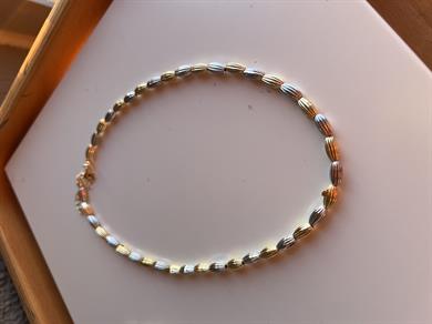ÇİFT RENK MAT PİRİNÇ TANESİ  KOLYE 45 cm