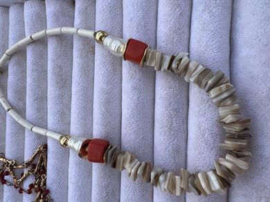 DOĞALTAŞ VE BAROK İNCİ KOLYE 45 cm