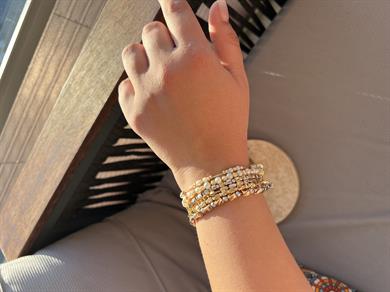 GOLD KÜP GÜMÜŞ DORİKA BİLEKLİK