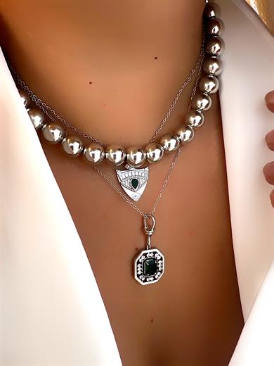 GÜMÜŞ İRİ TOPCUK KOLYE