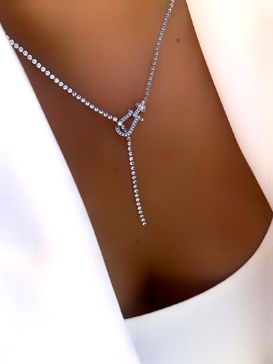 GÜMÜŞ KİLİT MARKA SU YOLU KOLYE