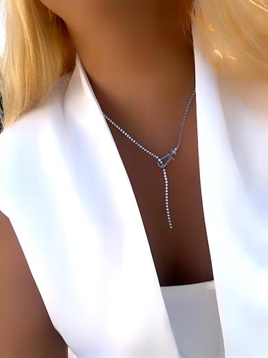 GÜMÜŞ KİLİT MARKA SU YOLU KOLYE