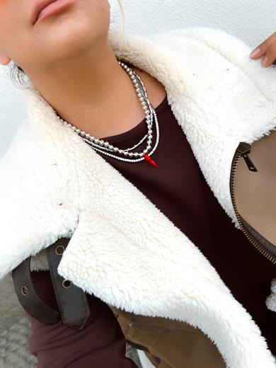 İTALYANLAR İÇİN ŞANS SİMGESİ BİBER TOPCUK KOLYE