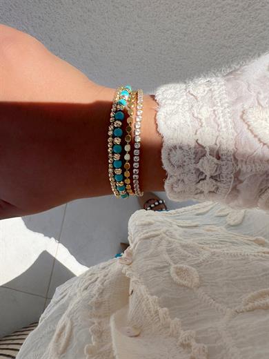 MAVİŞ FİRUZE GOLD DORİKA BİLEKLİK