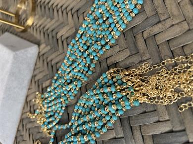 MAVİŞ FİRUZE GOLD DORİKA HALHAL