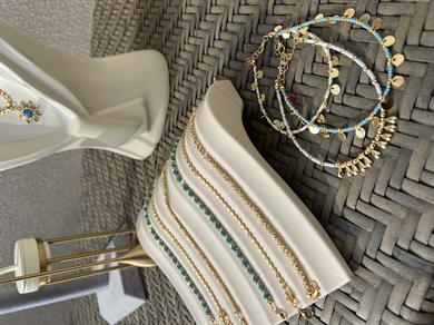 MAVİŞ FİRUZE GOLD DORİKA HALHAL