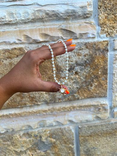 MİNİMAL İNCİ KUTUP YILDIZI KOLYE