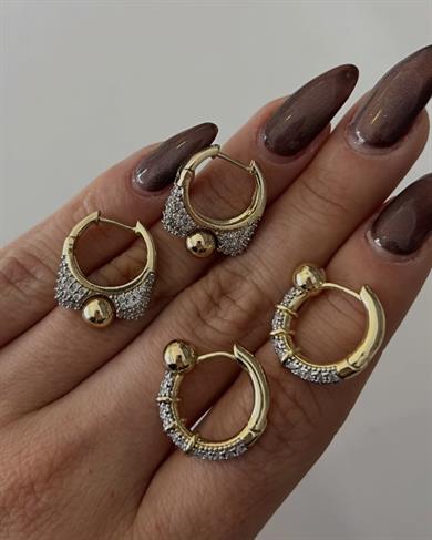 TOP TAŞLI HALKA KÜPE