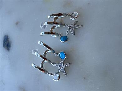 ÜÇLÜ GÜMÜŞ KÜPE MODELİ