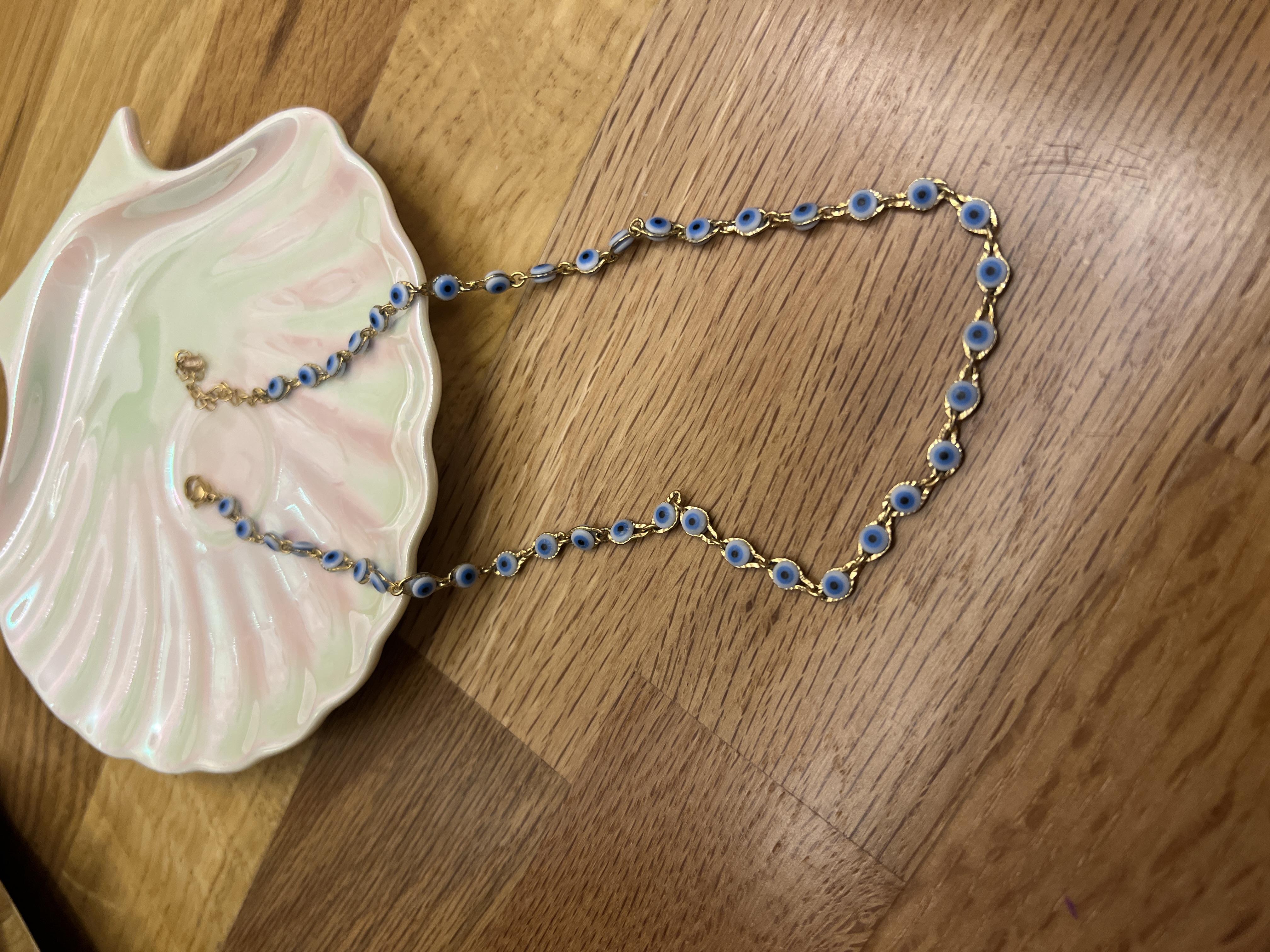 40 cm BEYAZ NAZAR VIP CHOKER