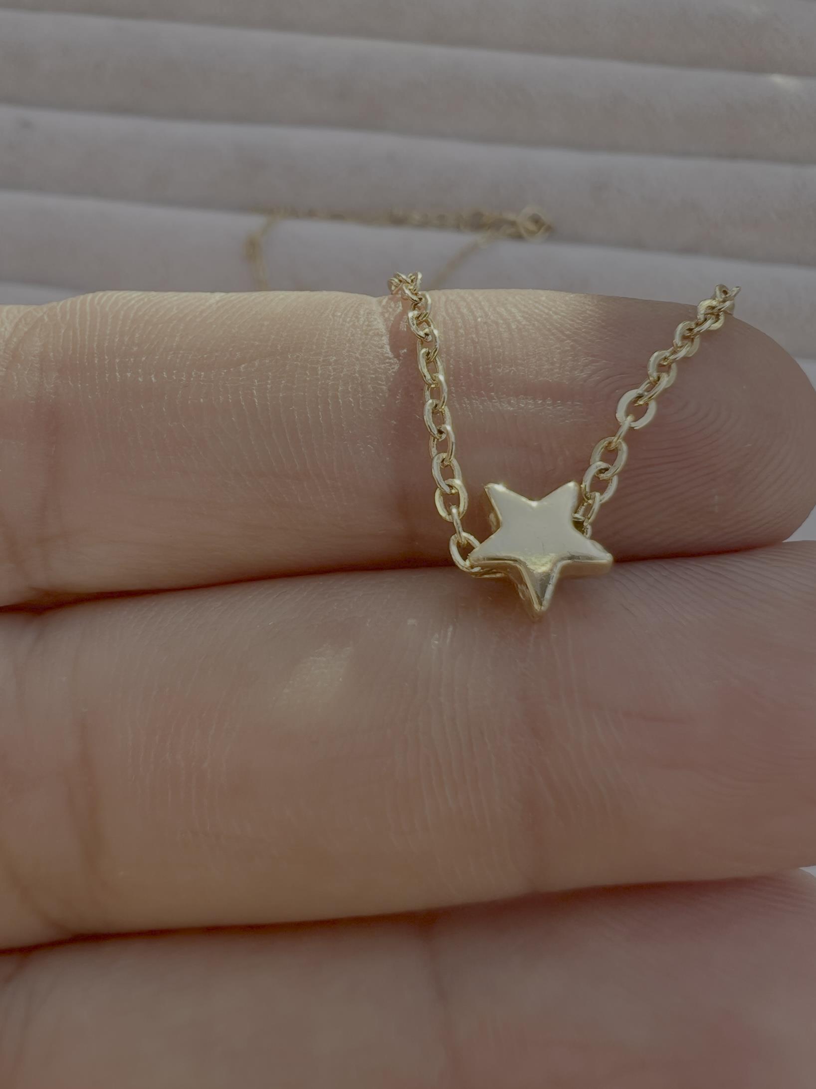 45 cm altın duruş yıldız kolye