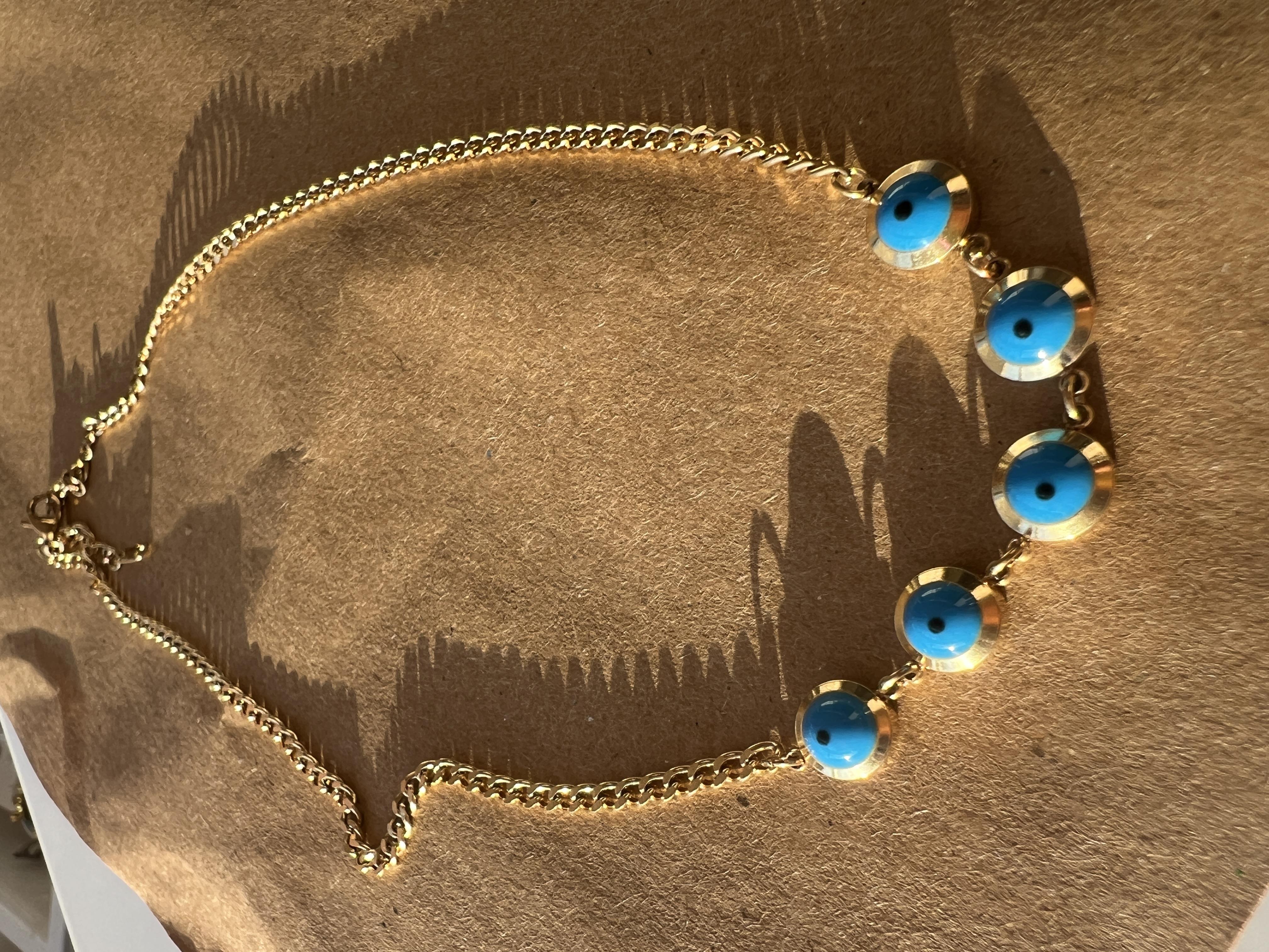 45 cm nazar çelik kolye