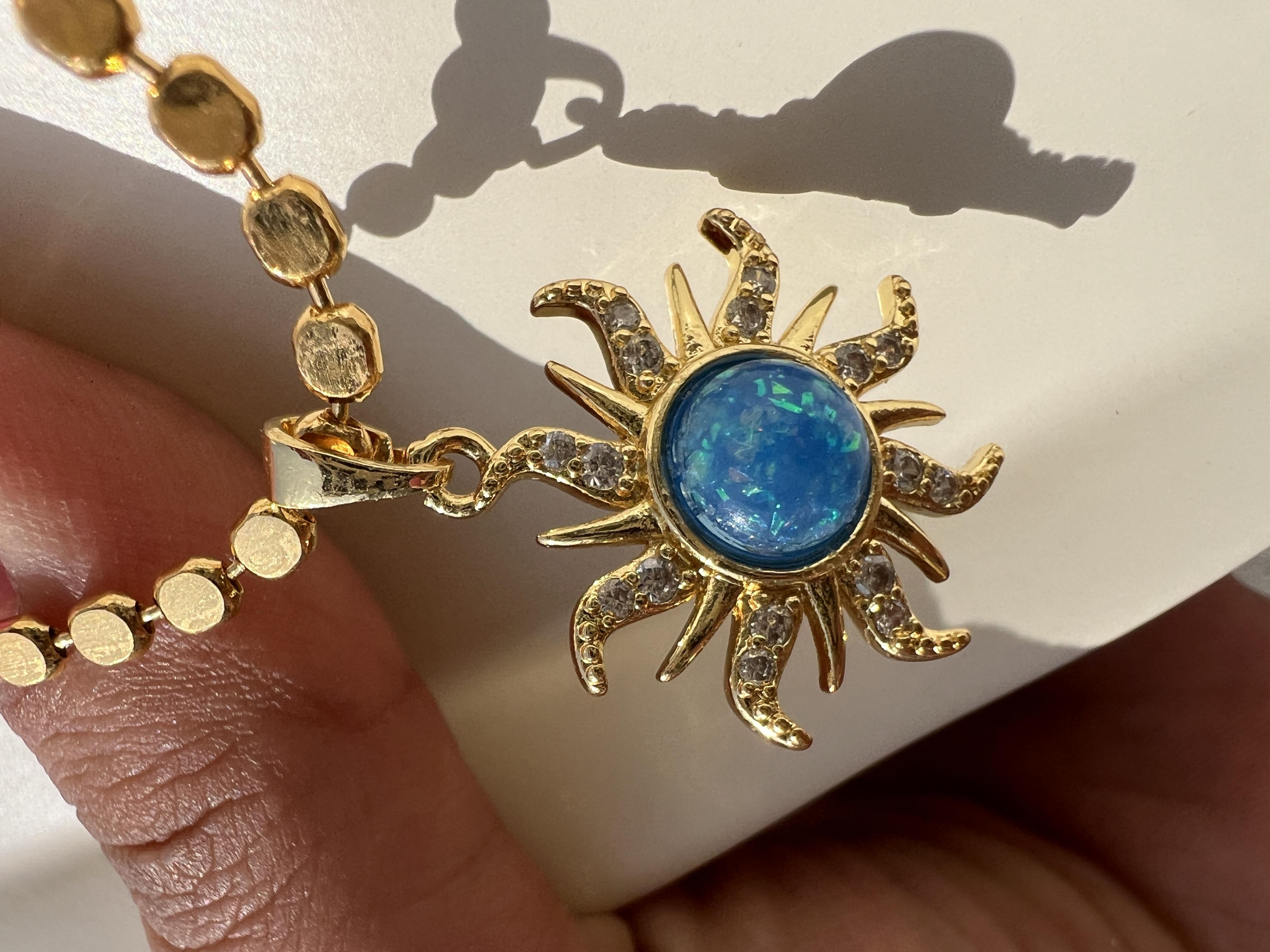 60 CM FİRUZE GÜNEŞ EZME KOLYE