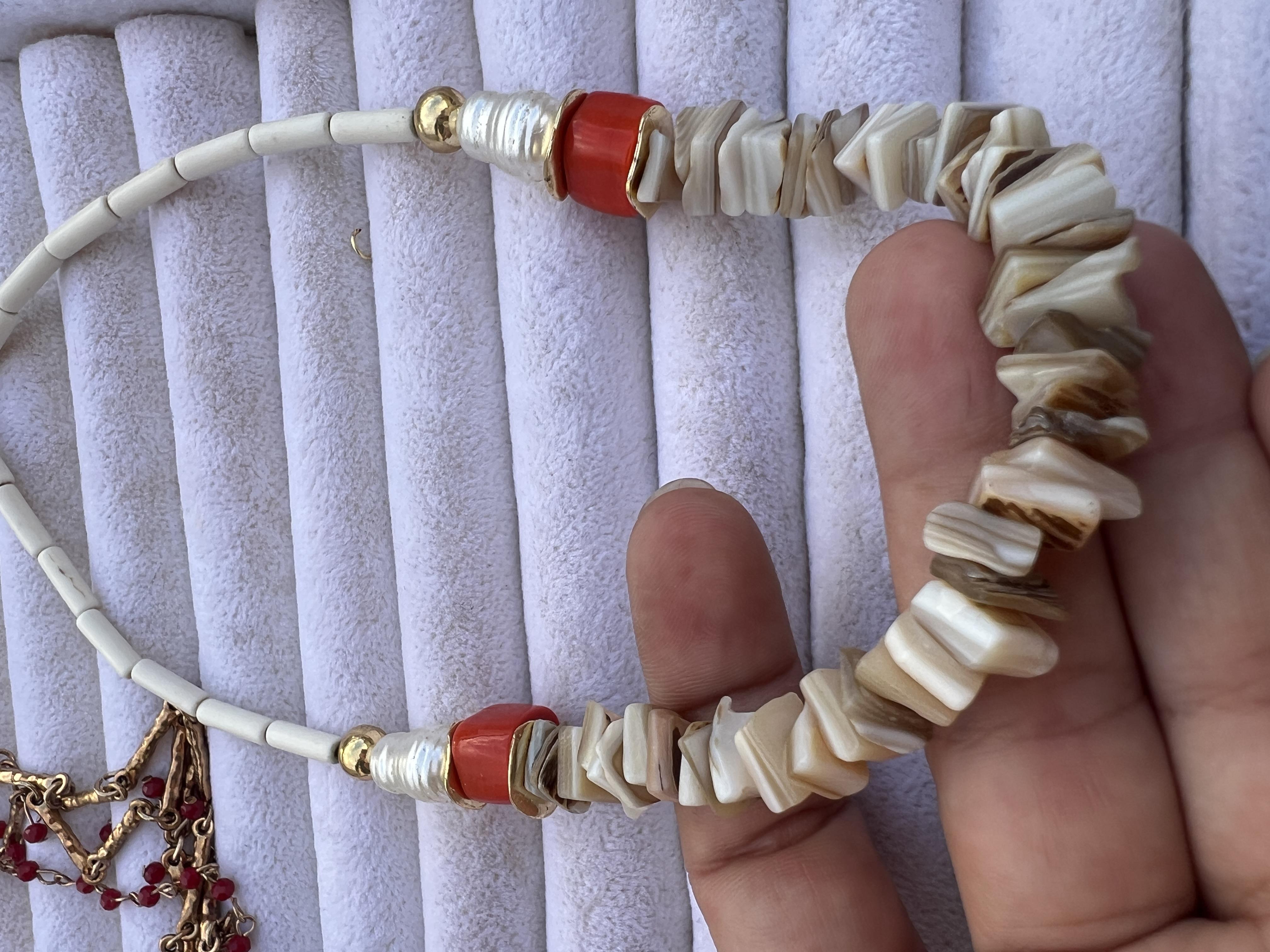 DOĞALTAŞ VE BAROK İNCİ KOLYE 45 cm