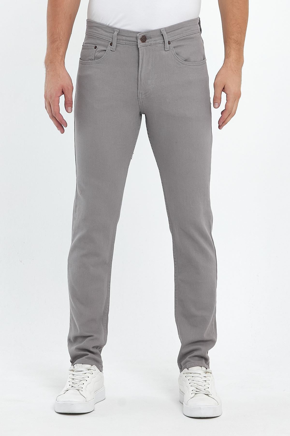 FİHA/8081-ERKEK SLİM FİT GABARDİN PANTOLON - TAŞ