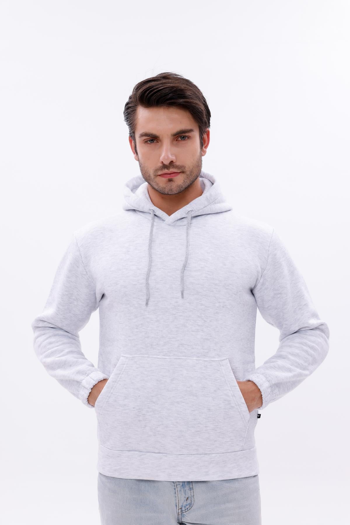 FİHA/9016-ERKEK KOLU LASTİKLİ KAPŞONLU SWEAT - KARMELANJ