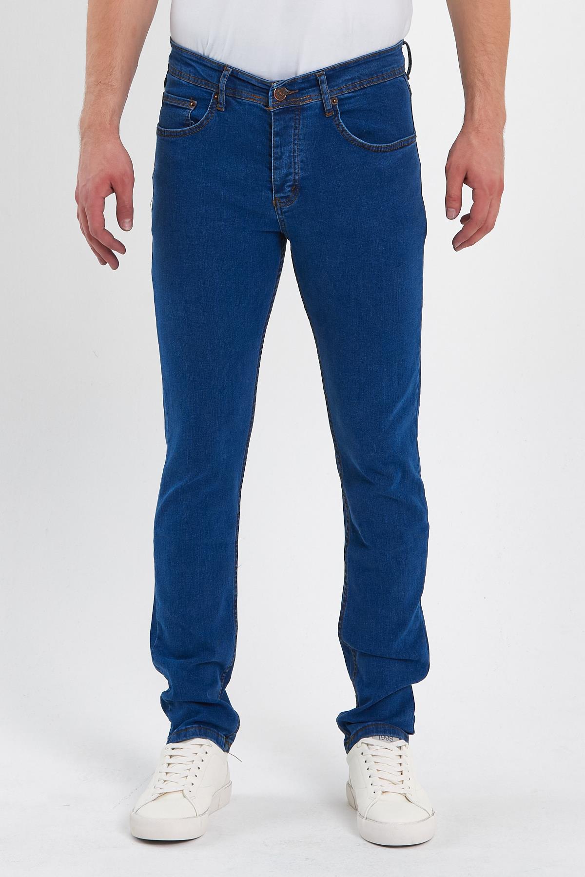 FİHA/AĞARTI-8923-ERKEK DÜZ KLASİK  JEANS - MAVİ