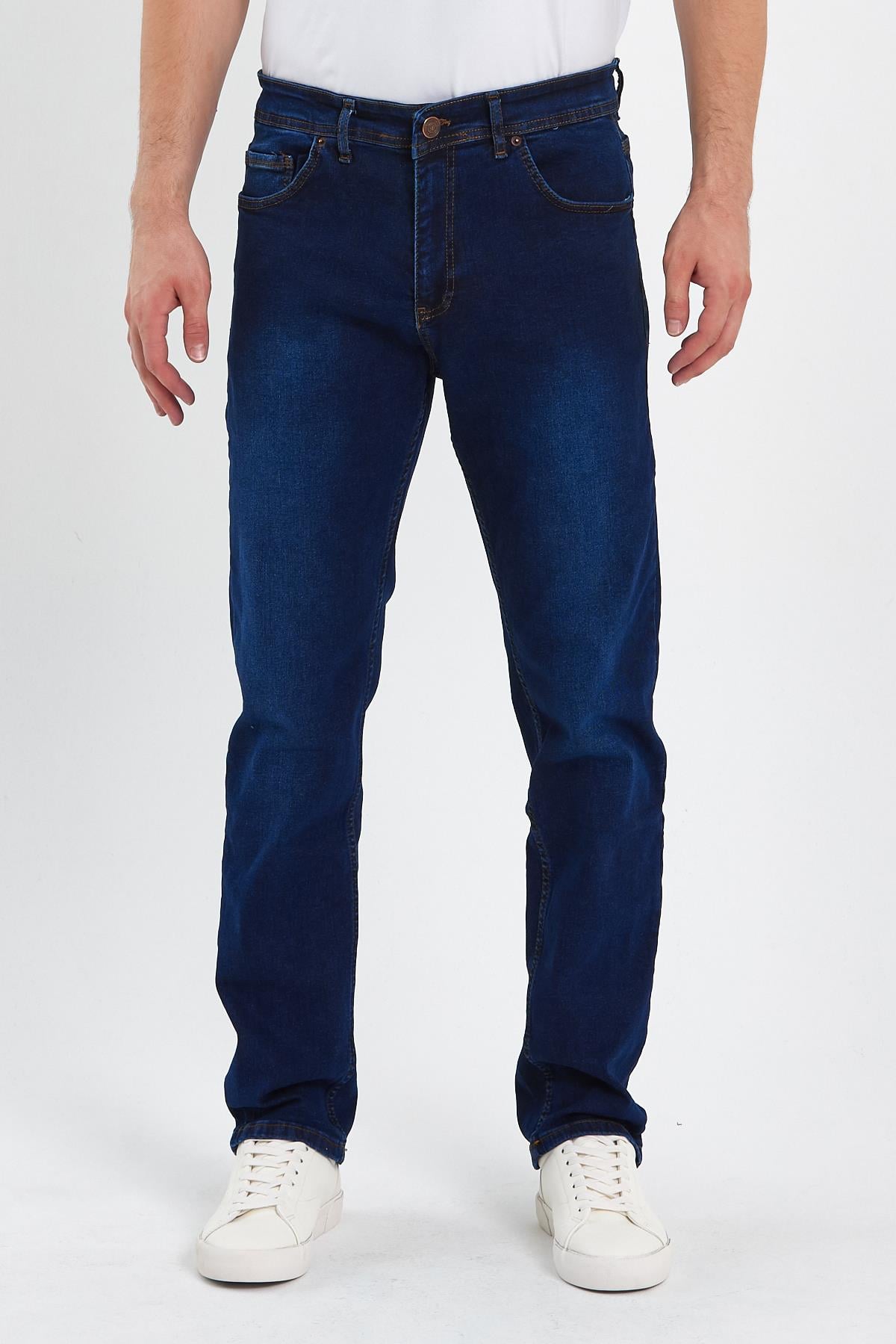 FİHA/BABA-8067 ERKEK FERMUARLI TAŞLI KLASİK JEANS 