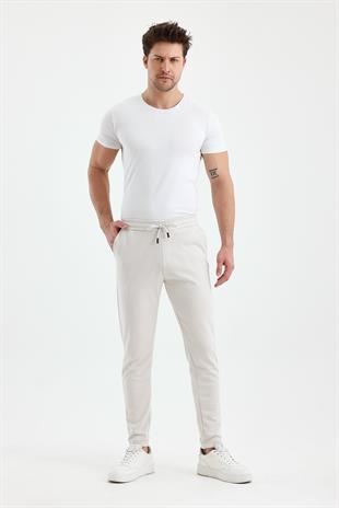 FİHA/9535-ERKEK DÜZ PAÇA JOGGER PANTOLON - TAŞ