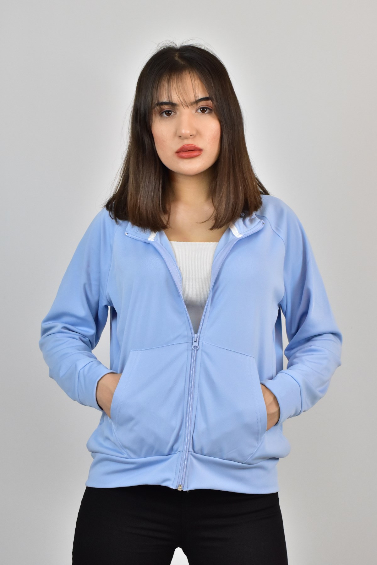 AKAT DİK YAKA SWEATSHİRT MAVİ