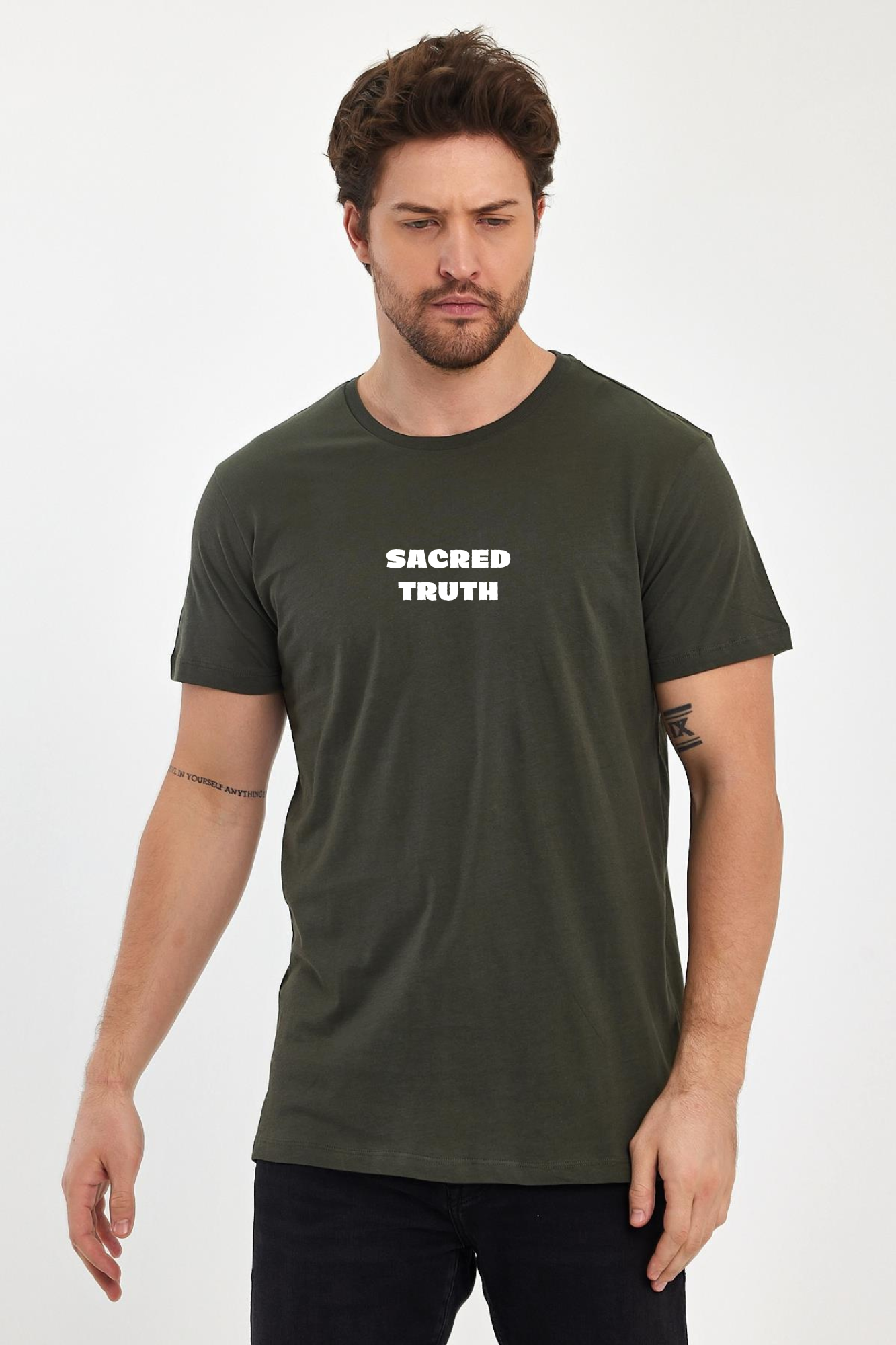 FİHA/2058-ERKEK BASKILI COMPACT SIFIR YAKA TSHIRT - HAKİ