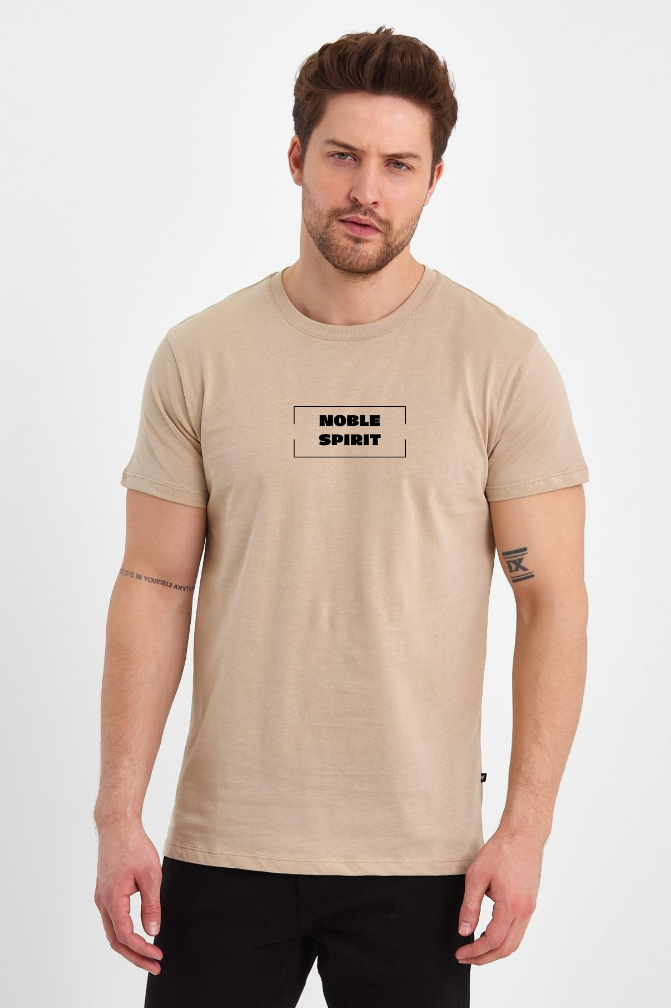 FİHA/2059- ERKEK BASKILI COMPACT SIFIR YAKA TSHIRT - OXFORD