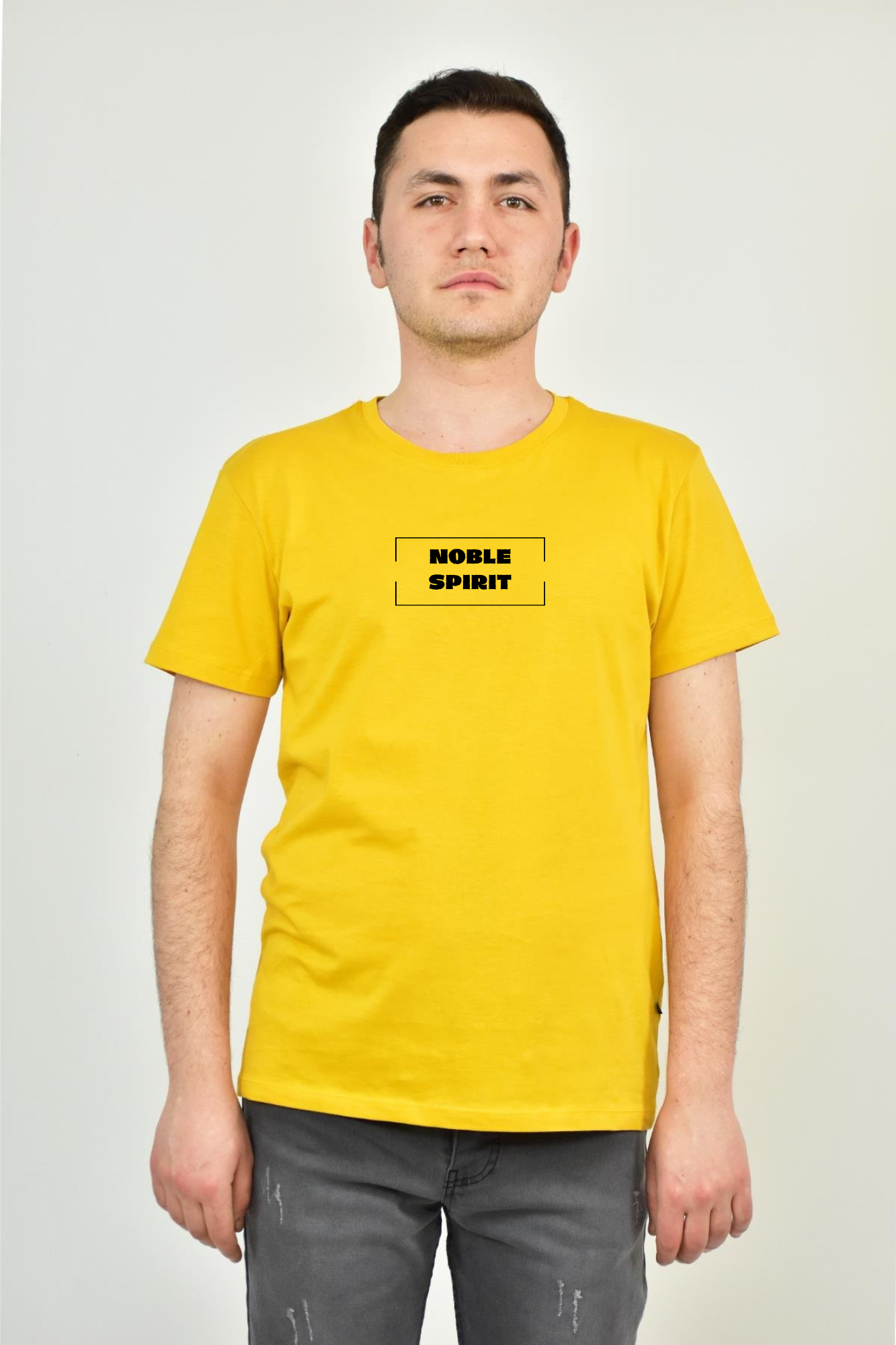 FİHA/2059- ERKEK BASKILI COMPACT SIFIR YAKA TSHIRT - SUN FLOWER