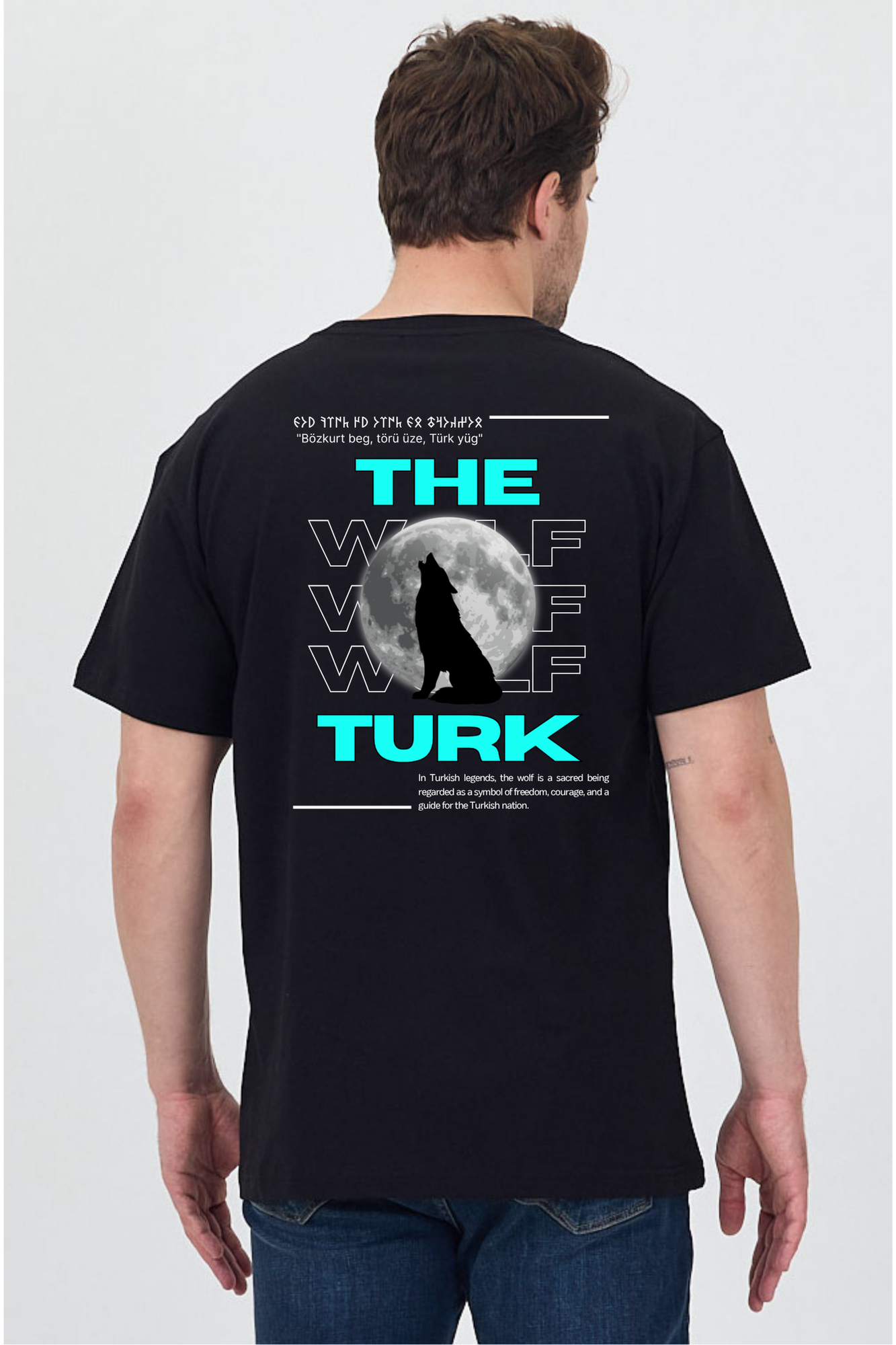 FİHA/2101-UNISEX ÖN ARKA BASKILI T-SHIRT - SİYAH