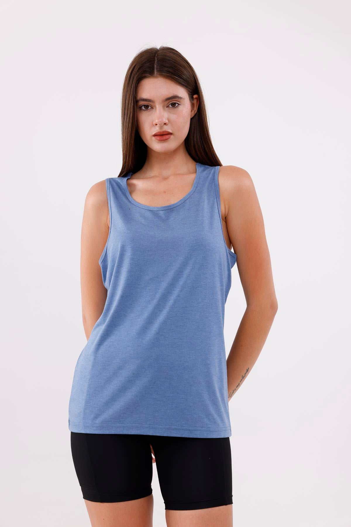 FİHA/3096-UNISEX SIFIR KOL ATLET - MAVİ