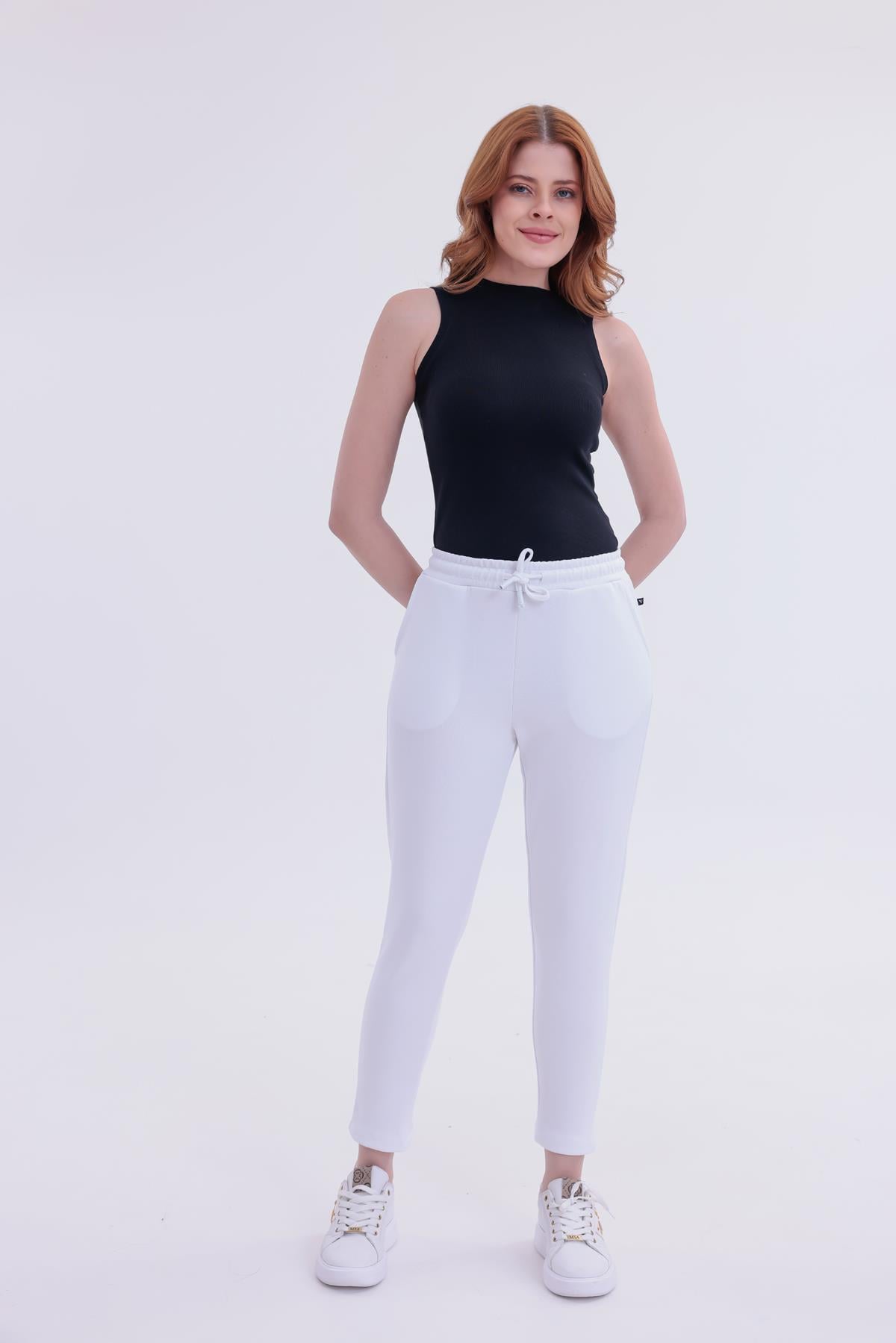 FİHA/4043-KADIN JOGGER PANTOLON - BEYAZ