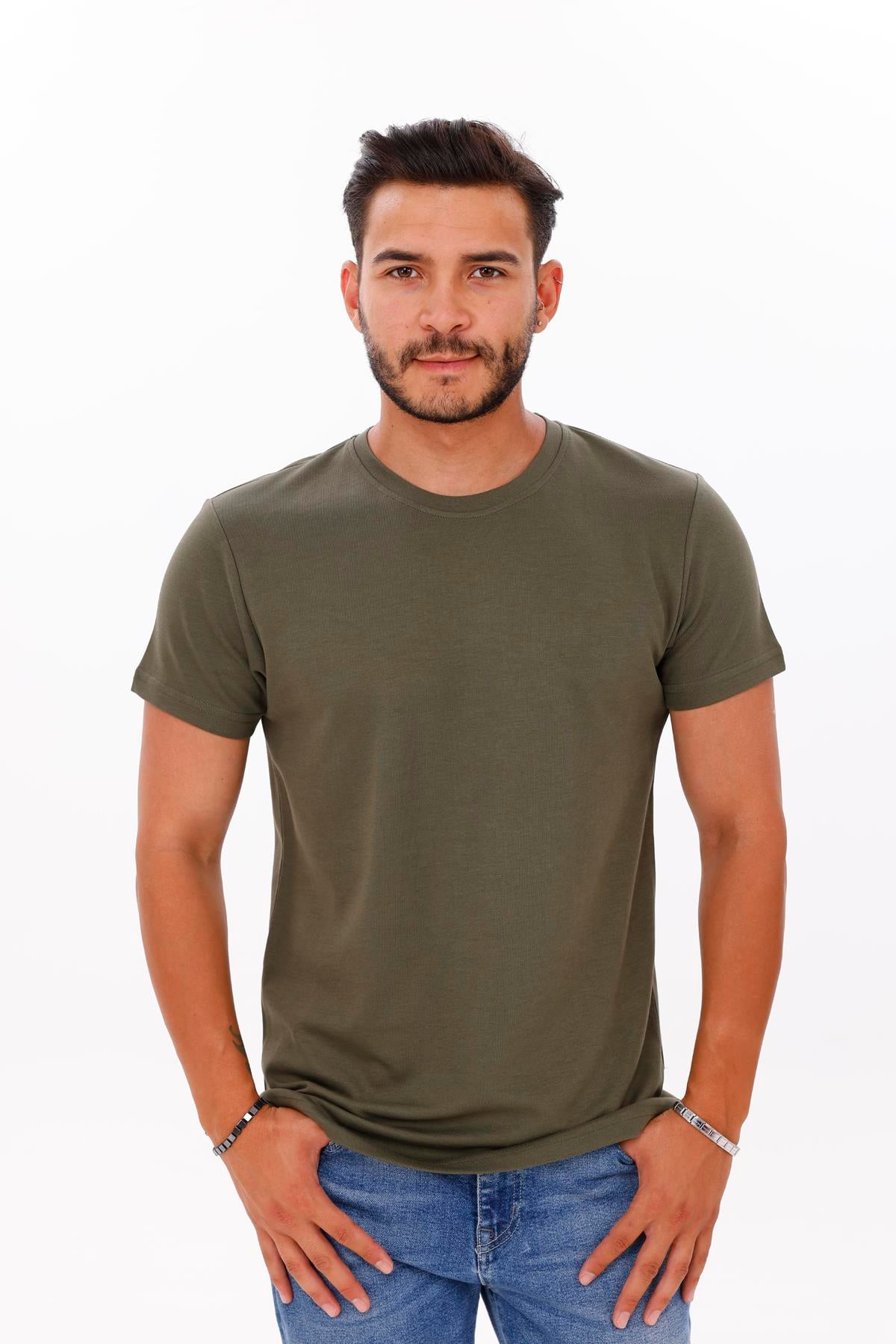 FİHA/7036-ERKEK DOUBLEFACE TSHIRT - HAKİ