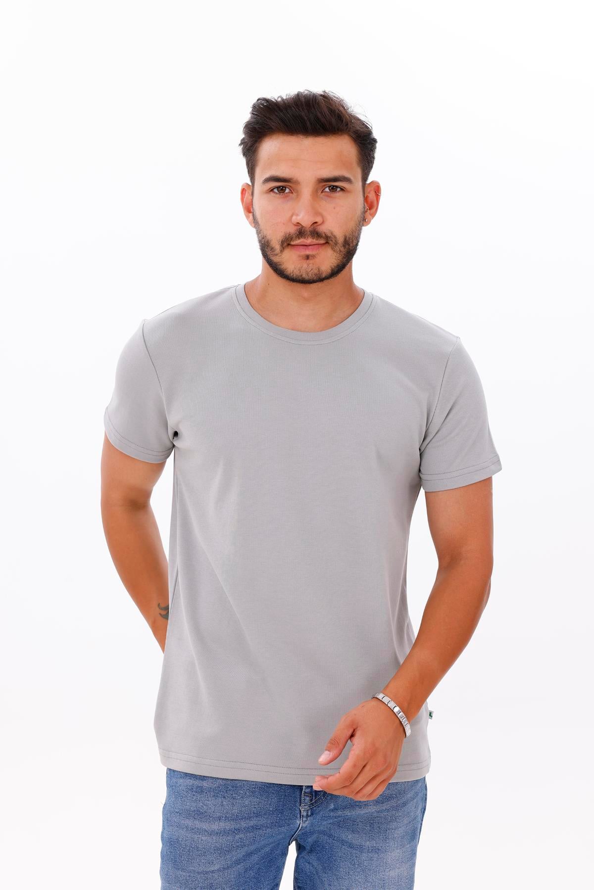 FİHA/7036-ERKEK DOUBLEFACE TSHIRT - ULTIMATE GRAY