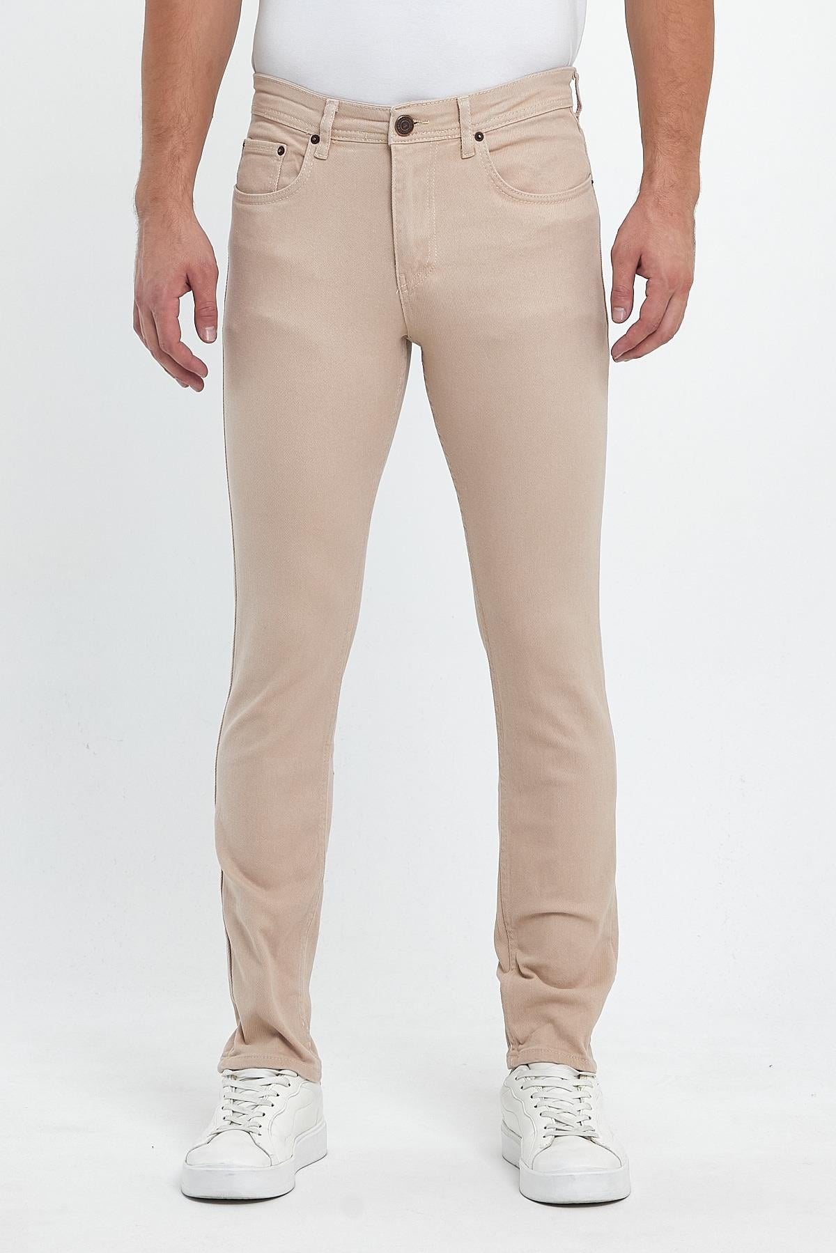 FİHA/8081-ERKEK SLİM FİT GABARDİN PANTOLON - BEJ
