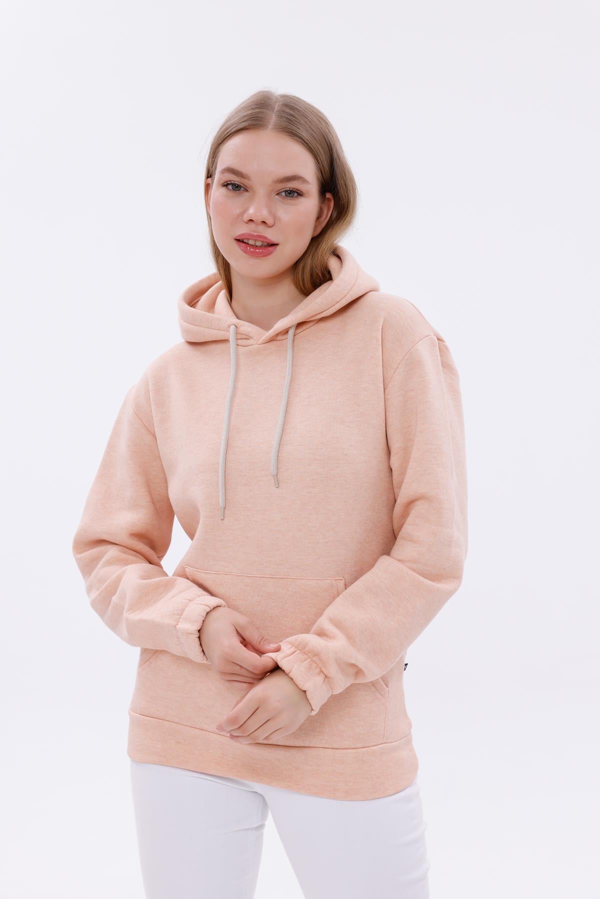 FİHA/9016-KOLU LASTİKLİ KAPŞONLU SWEAT - SOMON