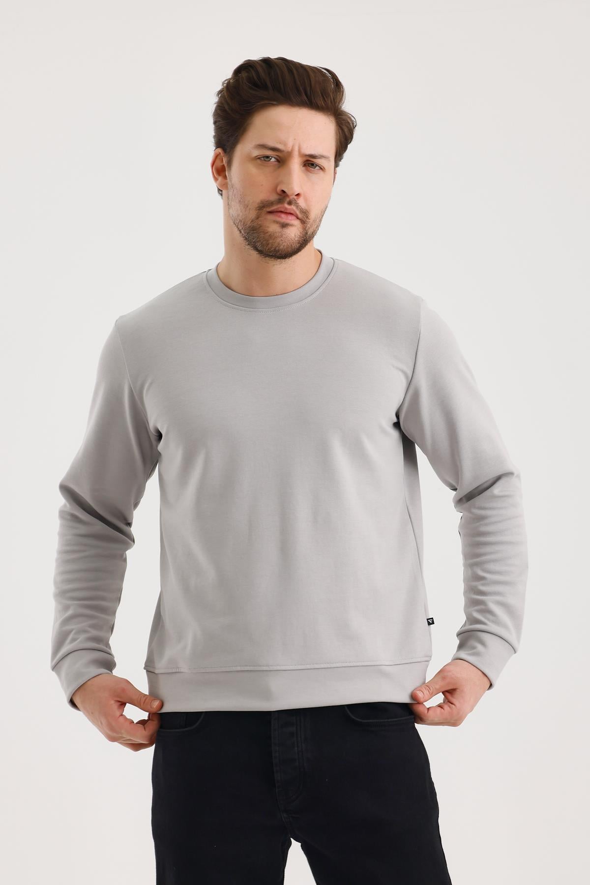 FİHA/9107-UNISEX SIFIR YAKA SWEAT - GRİ