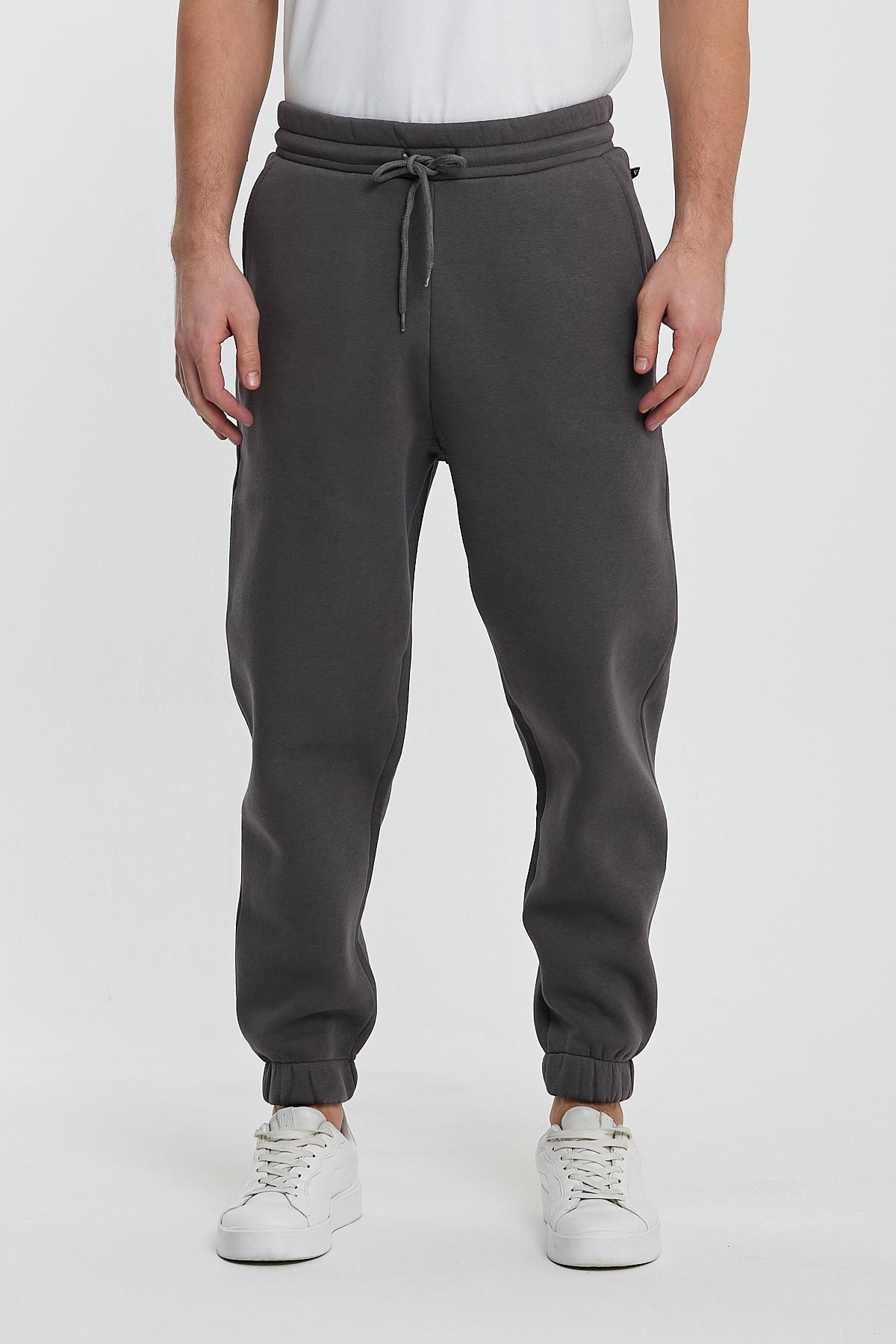 FİHA/9519-3 İPLİK ŞARDONLU OVERSİZE EŞOFMAN ALT - DARK GULL GREY