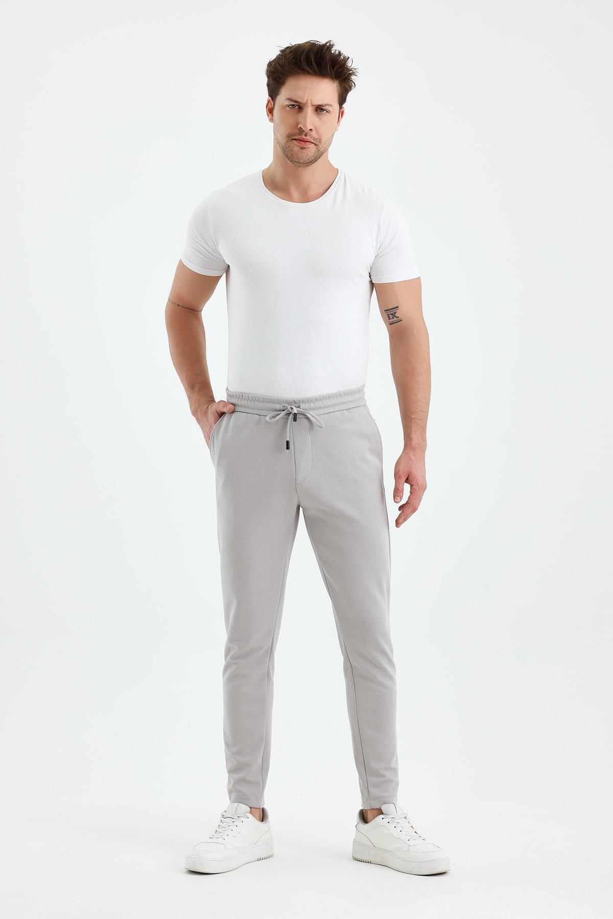 FİHA/9535-ERKEK DÜZ PAÇA JOGGER PANTOLON - GRİ