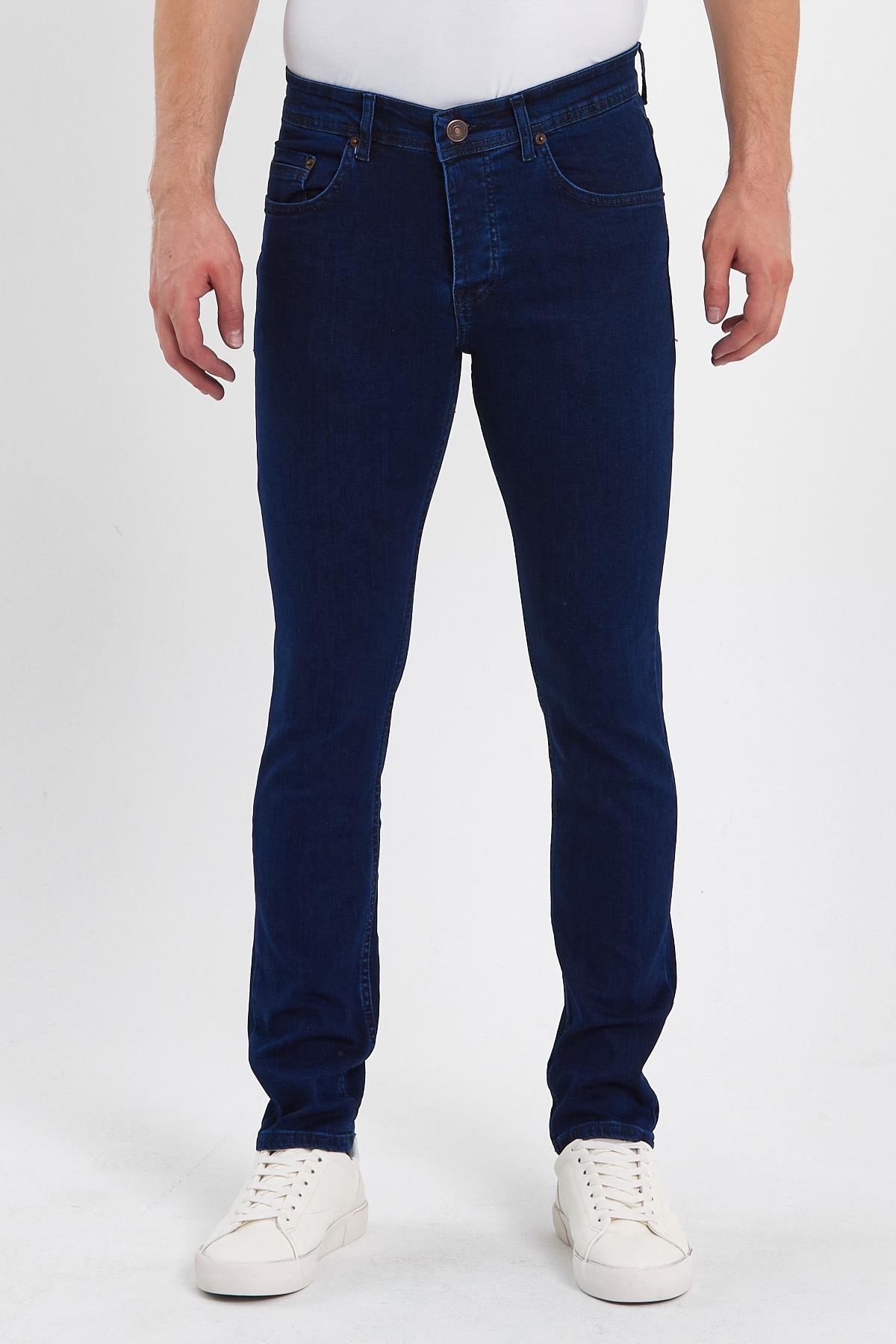 FİHA/AĞARTI-8923-ERKEK DÜZ KLASİK  JEANS - KOYU MAVİ