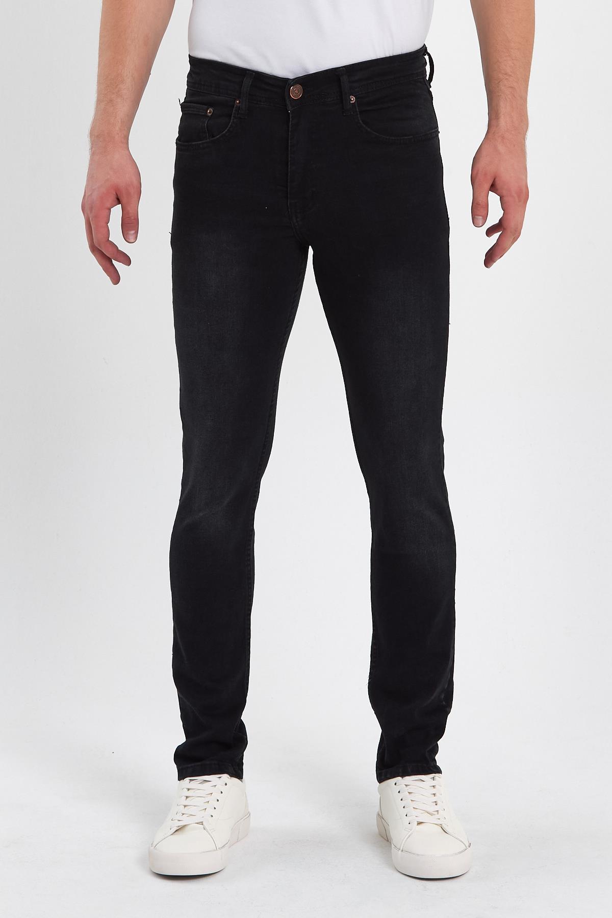 FİHA/AŞTI-8920 ERKEK TAŞLAMALI  KLASİK JEANS - SİYAH