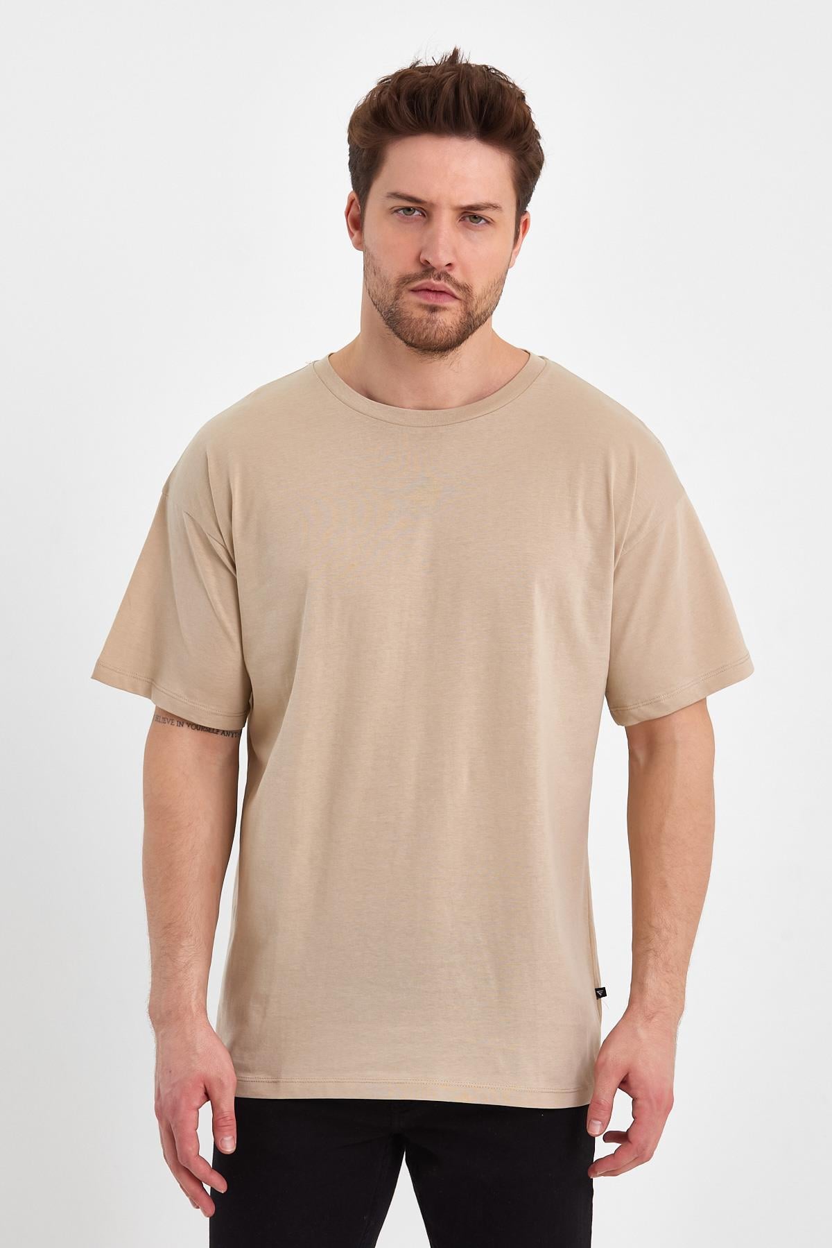 FİHA/GAGİLİÇ-9030 ERKEK OVERSIZE SIFIR YAKA KOMPAK T-SHIRT - OXFOZO 