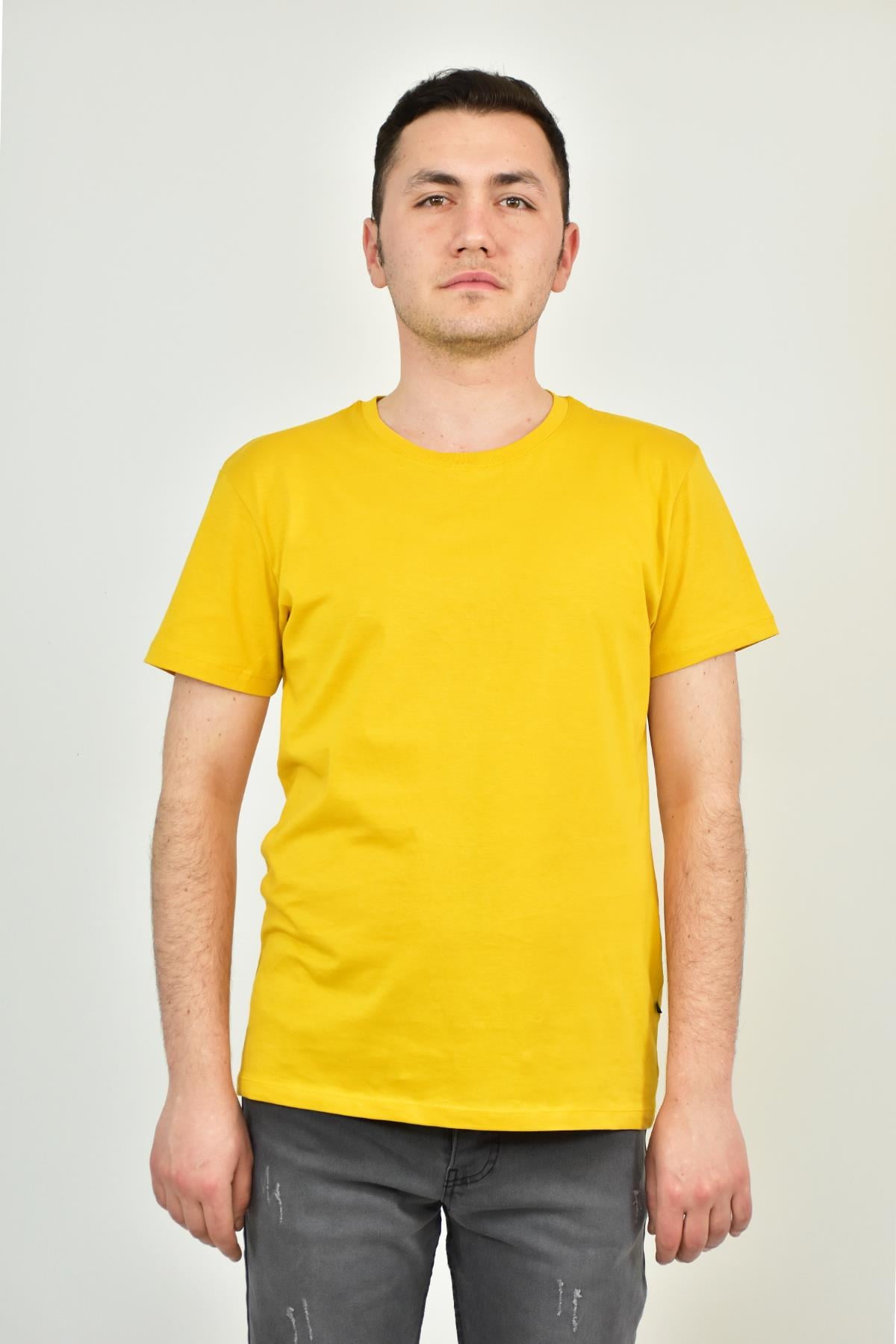 FİHA/GAP-7010 ERKEK KOMPAK SIFIR YAKA T-SHIRT - SUN FLOWER 