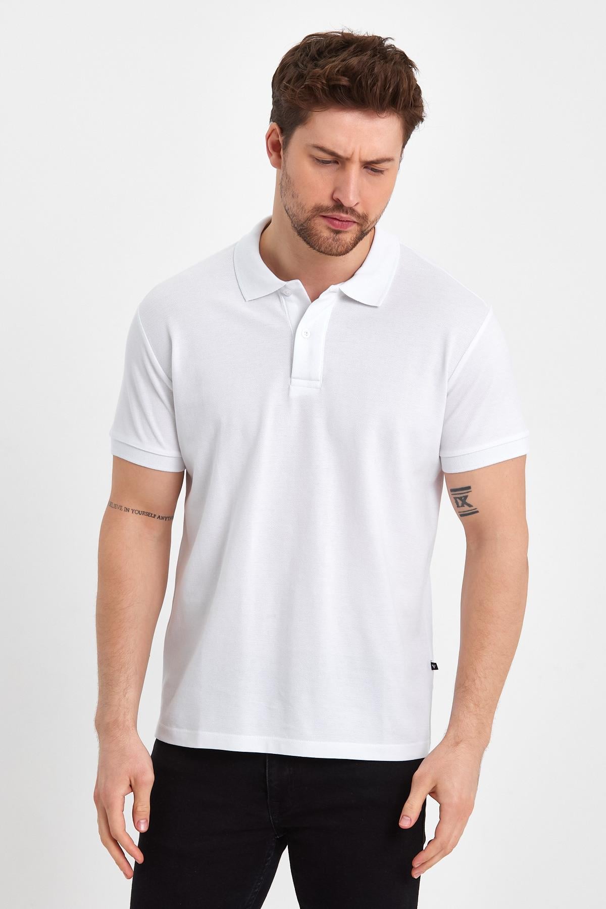 FİHA/GAREGEN-9031 ERKEK KOMPAK POLO YAKA - BEYAZ