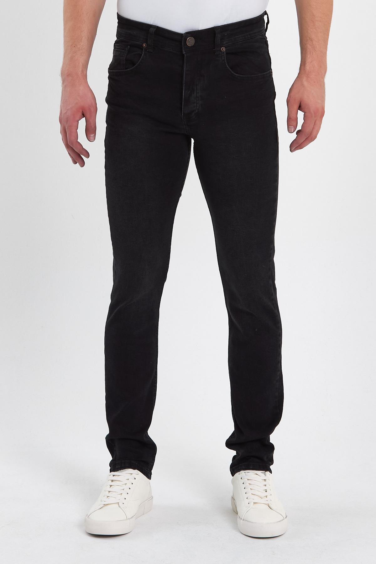 FİHA/IRGAG-8063 ERKEK FERMUARLI TAŞLI  SLIM FİT JEANS-SİYAH TAŞLI